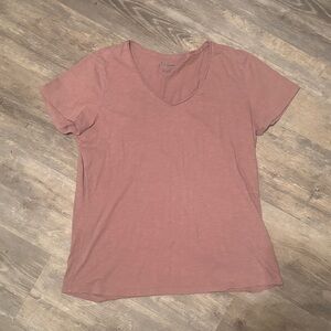 L.L. Bean Women's V-Neck Short Sleeve Tee - Dusty Rose